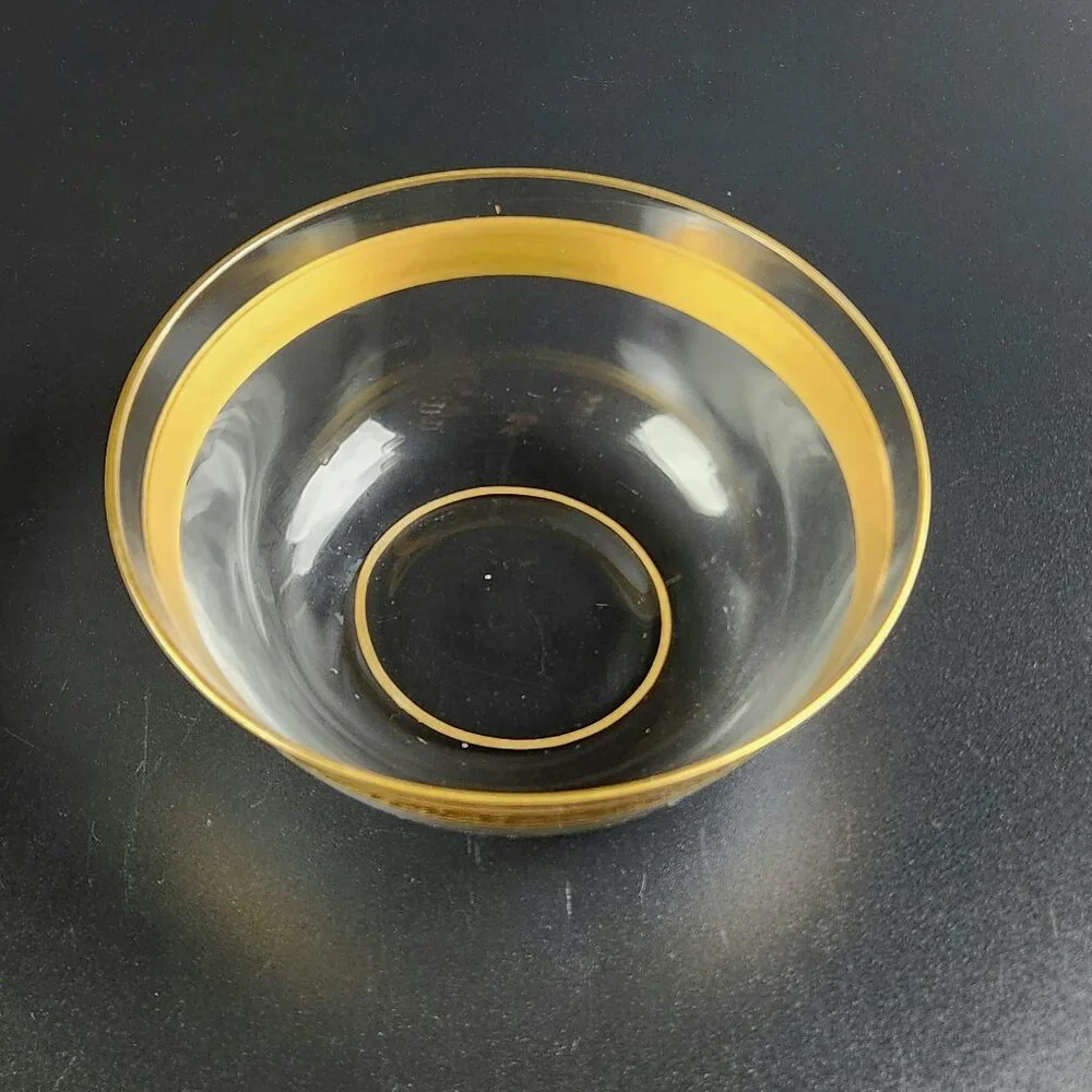 Antique - Glass/Crystal Bowls - Beautiful Gold Band -4 5/8